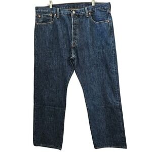 Levi's 501 Jeans Mens 40x29 Blue Denim Straight Leg Button Fly Dark Wash Classic